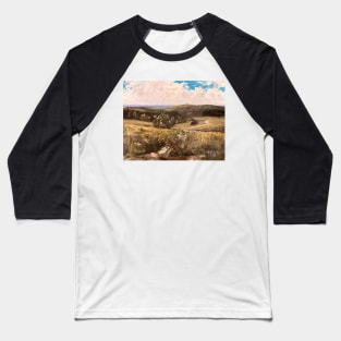 Golden Landscape Field Painting Baseball T-Shirt